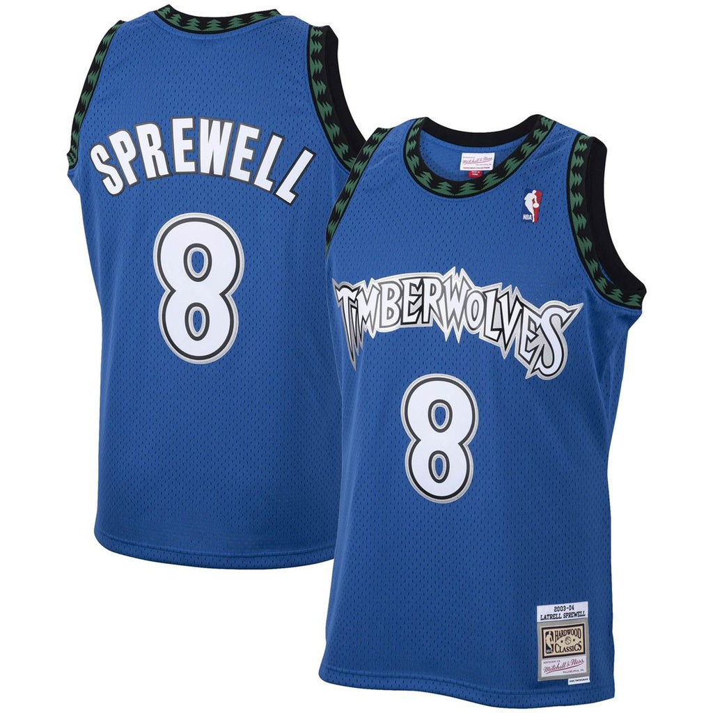 Latrell Sprewell Minnesota Timberwolves Mitchell & Ness 2003/ 04 Hardwood Classics Swingman Jersey - Blue | NBA Fan Gear