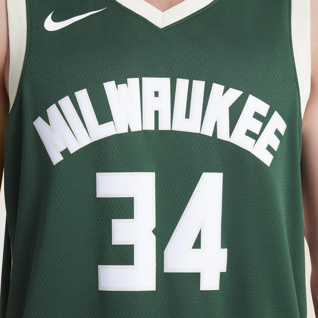 Giannis Antetokounmpo Milwaukee Bucks Nike Unisex Swingman Jersey - Icon Edition - Hunter Green | NBA Fan Gear