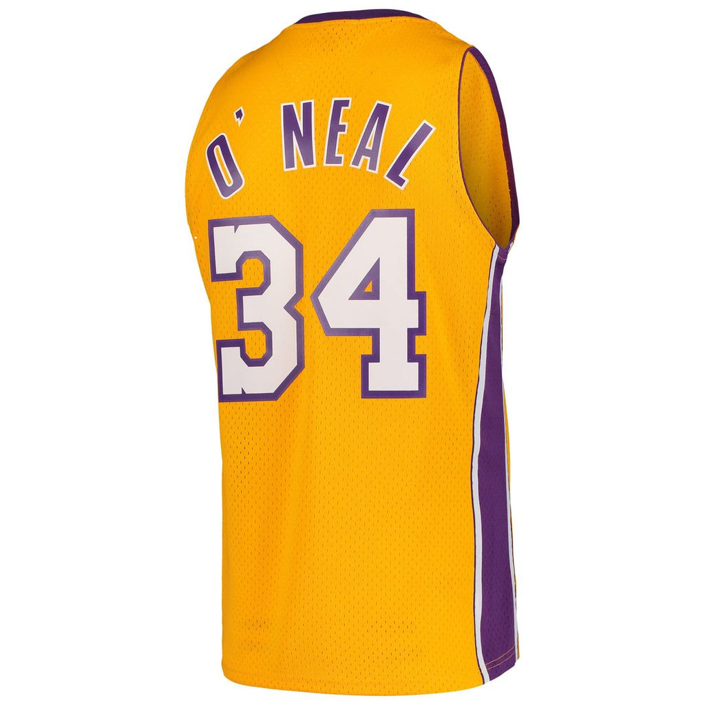 Shaquille O'Neal Los Angeles Lakers Mitchell & Ness Hardwood Classics Swingman Jersey - Gold | NBA Fan Gear