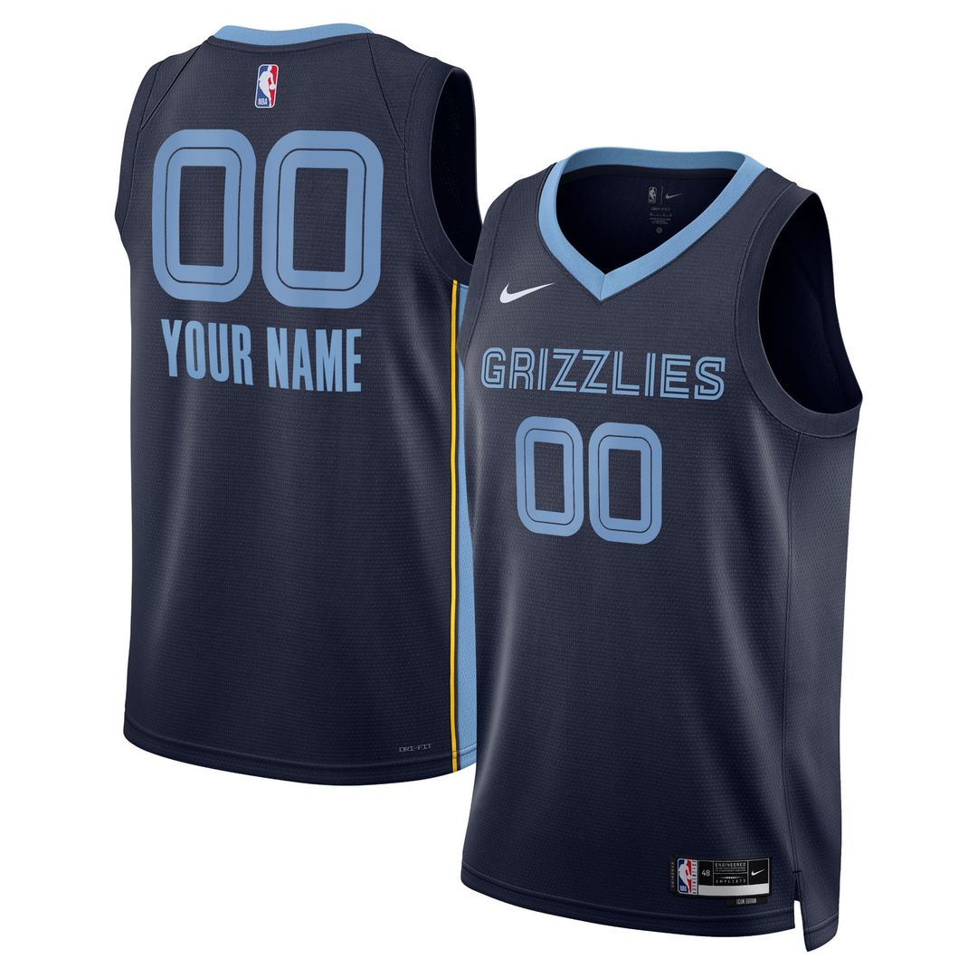 Memphis Grizzlies Nike Unisex Swingman Custom Jersey - Navy - Icon Edition | NBA Fan Gear