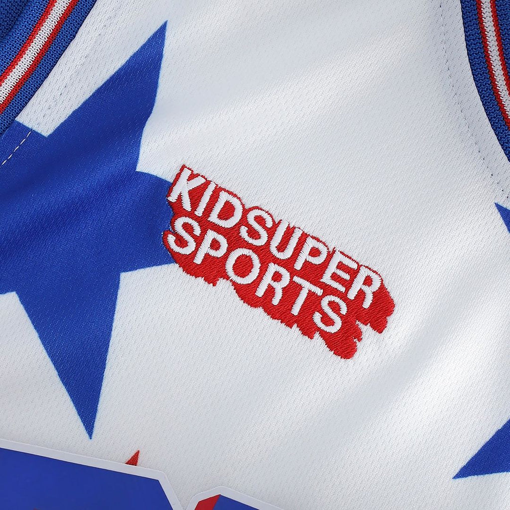Philadelphia 76ers NBA & KidSuper Studios by Fanatics Unisex Hometown Jersey - White | NBA x KidSuper Fan Gear