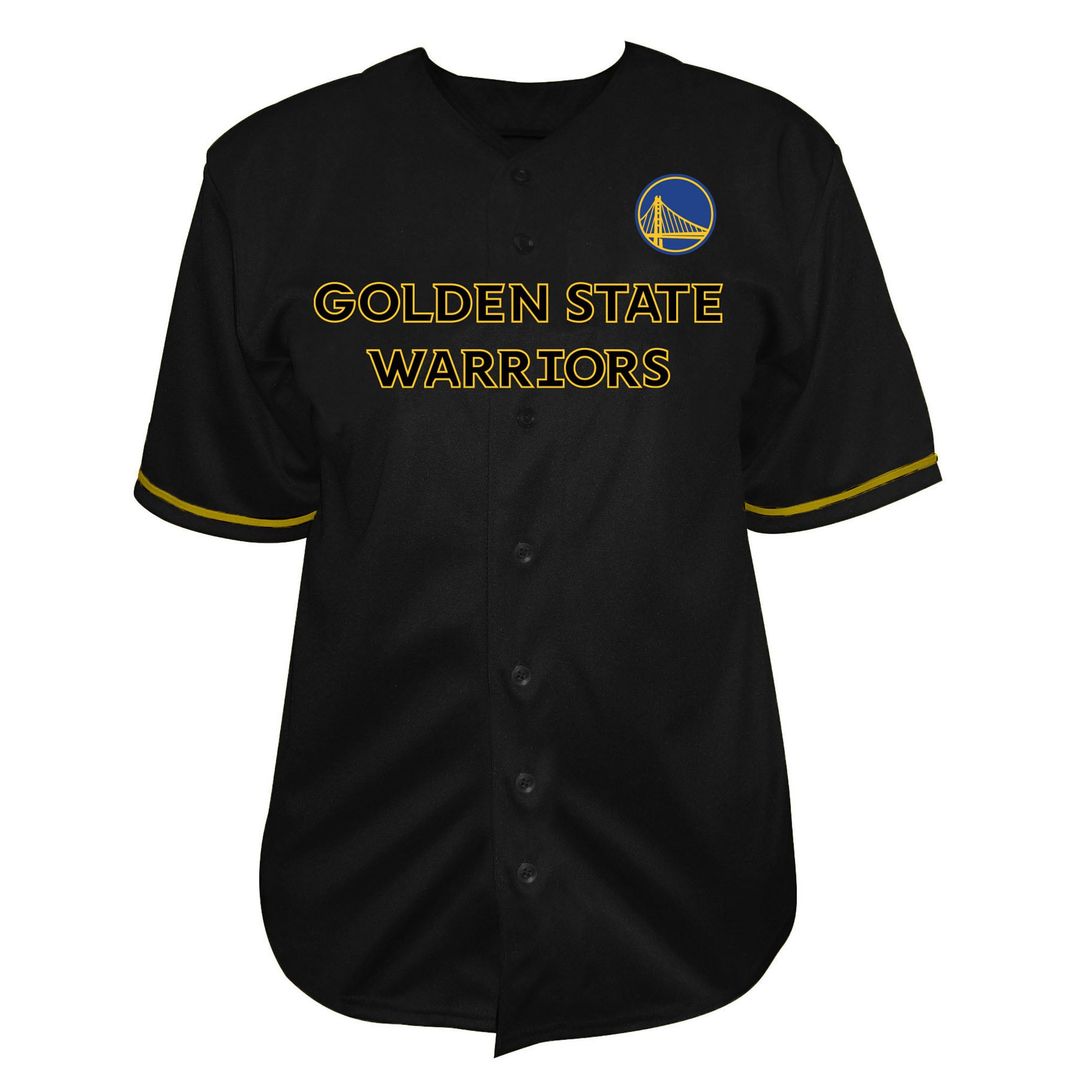 Golden State Warriors Fanatics Big & Tall Pop Full-Button Jersey - Black | NBA Fan Gear