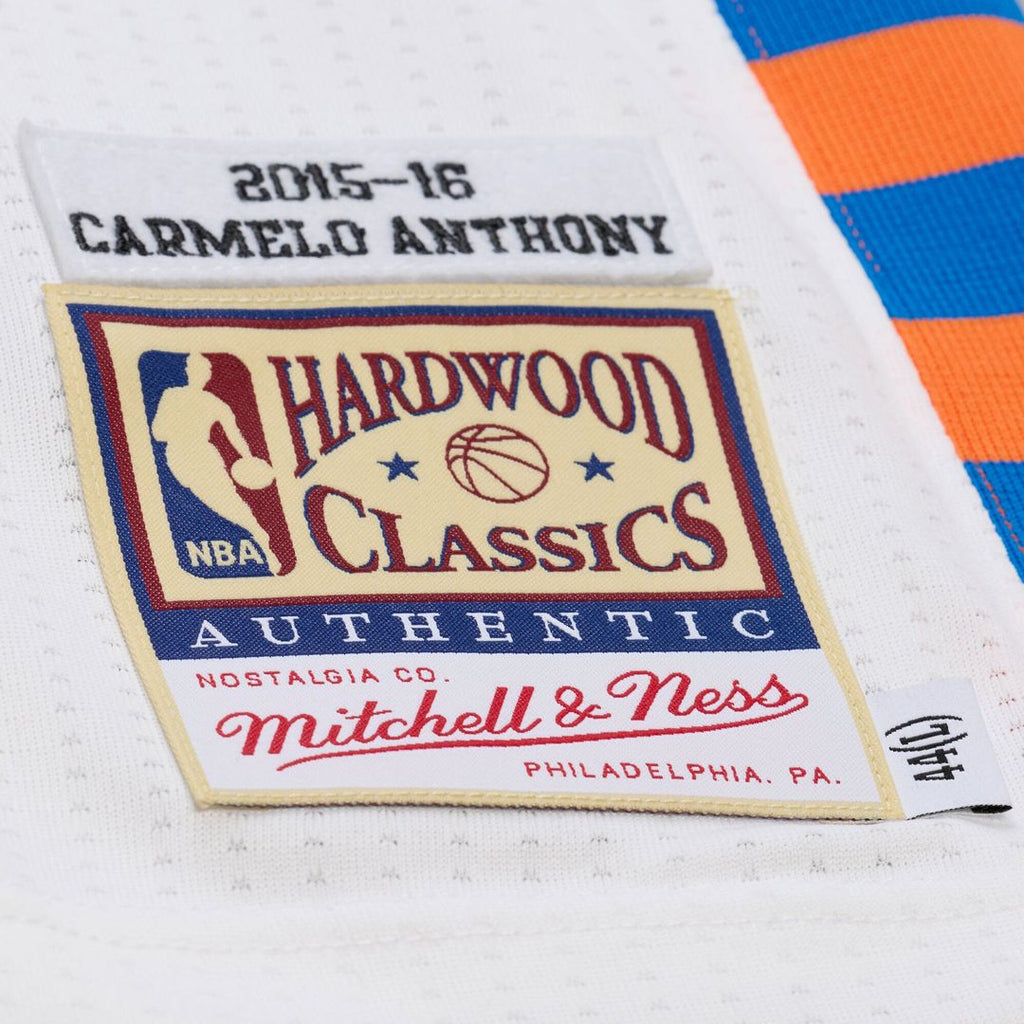 Carmelo Anthony New York Knicks Mitchell & Ness 2015-16 Hardwood Classics Authentic Jersey - White | NBA Fan Gear