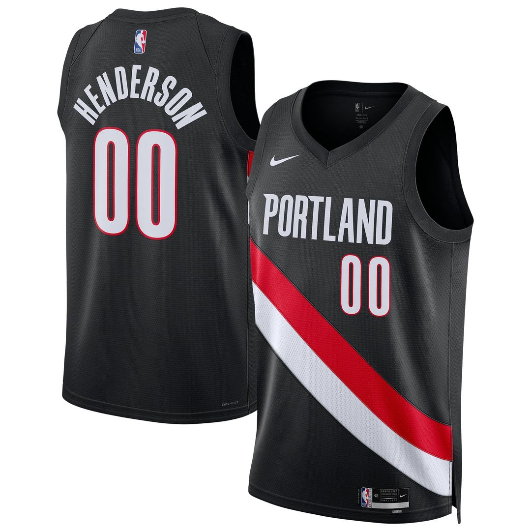 Scoot Henderson Portland Trail Blazers Nike Unisex Swingman Jersey - Icon Edition - Black | NBA Fan Gear