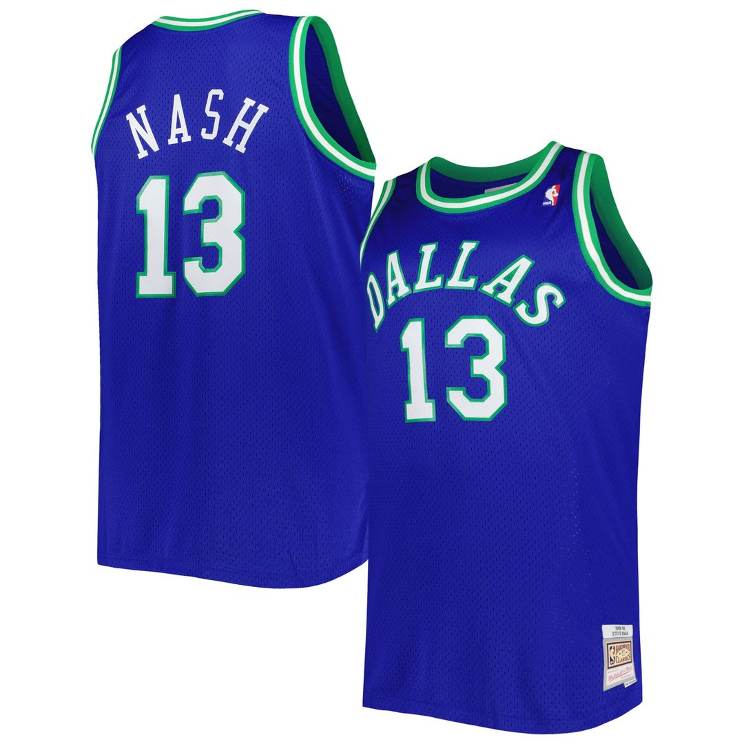 Steve Nash Dallas Mavericks Mitchell & Ness Big & Tall Hardwood Classics 1998/ 99 Swingman Jersey - Blue | NBA Fan Gear
