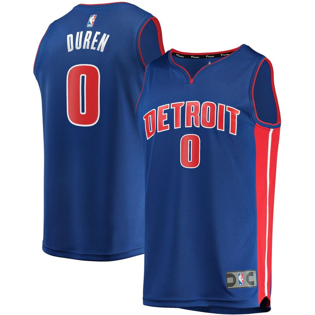 Jalen Duren Detroit Pistons Fanatics Fast Break Replica Jersey - Icon Edition - Blue | NBA Fan Gear
