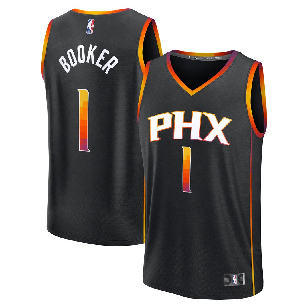 Devin Booker Phoenix Suns Fanatics Youth Fast Break Replica Player Jersey - Statement Edition - Black | NBA Fan Gear