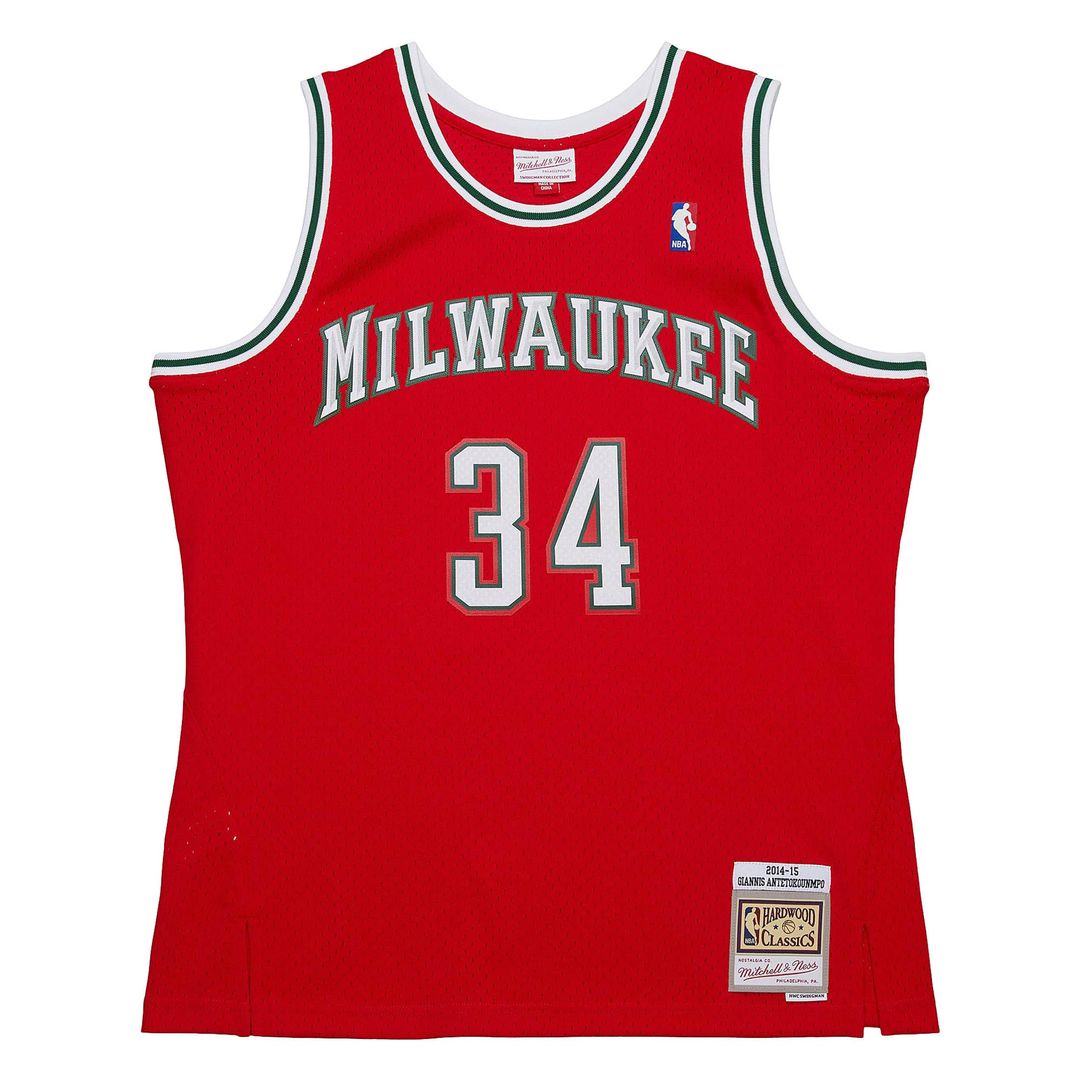 Giannis Antetokounmpo Milwaukee Bucks Mitchell & Ness 2014/ 15 Hardwood Classics Swingman Jersey - Red | NBA Fan Gear