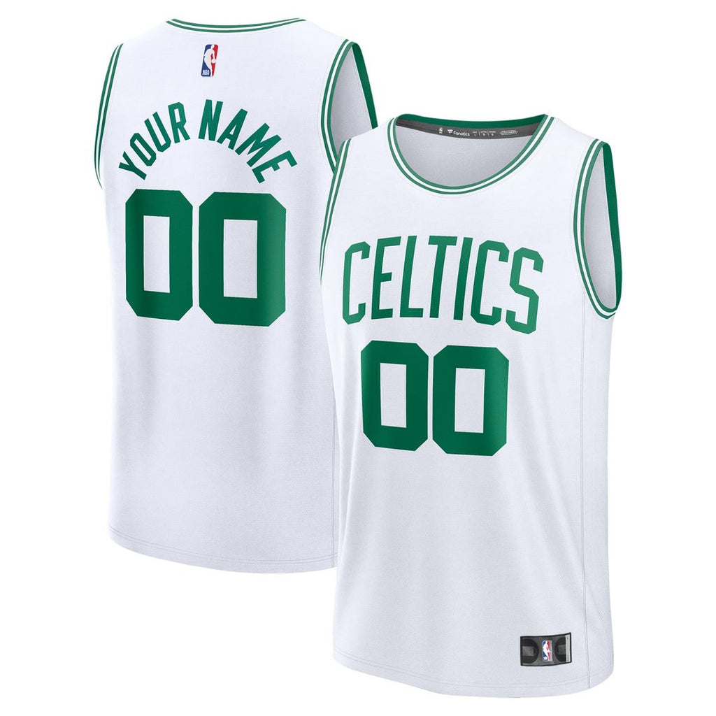 Boston Celtics Fanatics Fast Break Custom Jersey - Association Edition - White | NBA Fan Gear