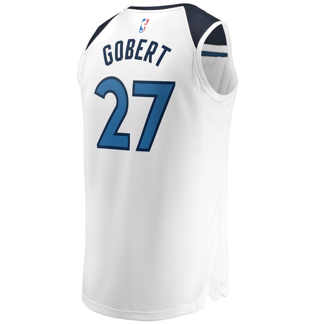Rudy Gobert Minnesota Timberwolves Fanatics Fast Break Replica Player Jersey - Association Edition - White | NBA Fan Gear