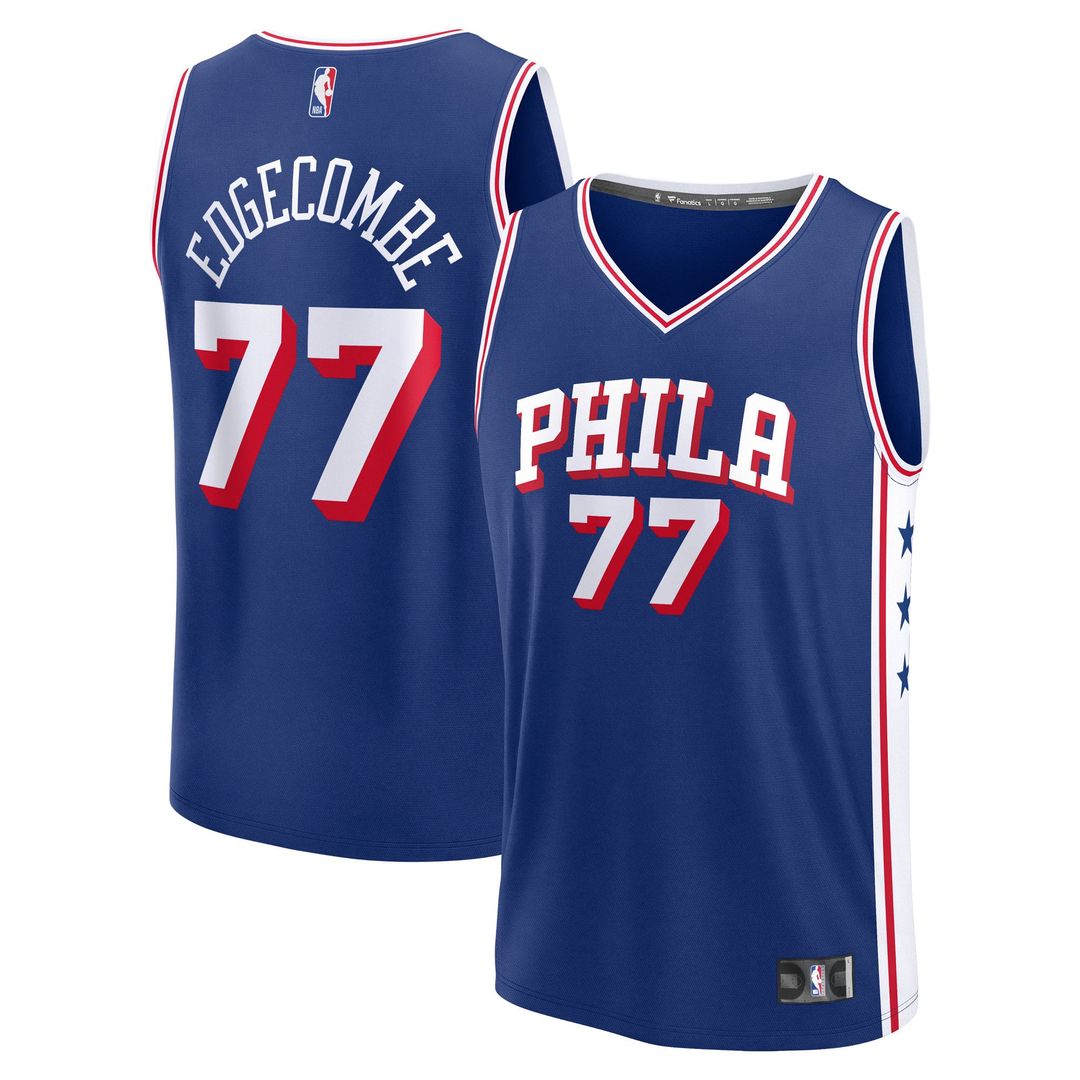 V. J. Edgecombe Philadelphia 76ers Fanatics 2025 NBA Draft First Round Pick Fast Break Replica Jersey - Icon Edition - Royal | Fan Gear