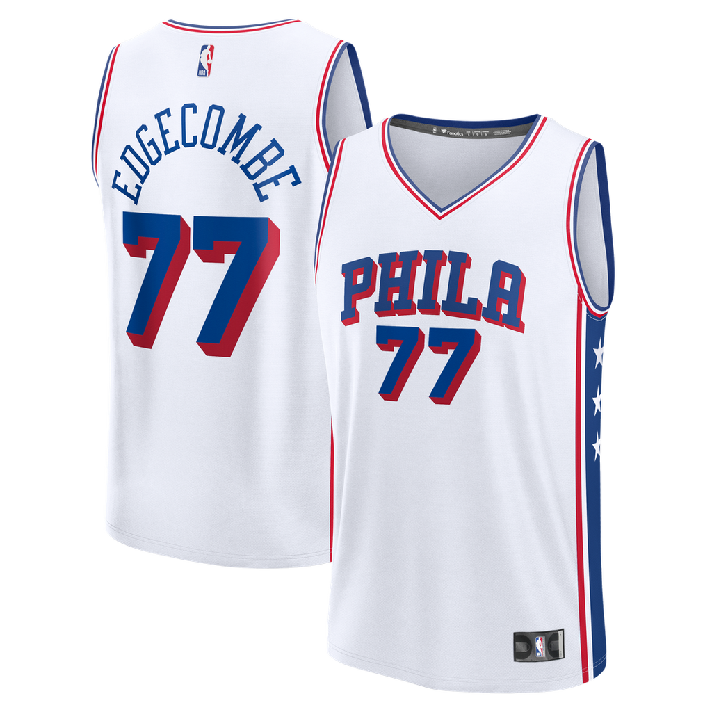 VJ Edgecombe Philadelphia 76ers Fanatics Fast Break Replica Jersey - White - Association Edition | NBA Fan Gear