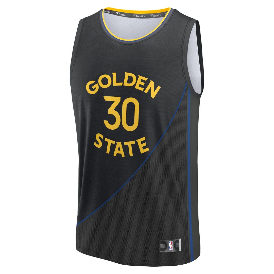 Stephen Curry Golden State Warriors Fanatics Fast Break Replica Player Jersey - Statement Edition - Black | NBA Fan Gear