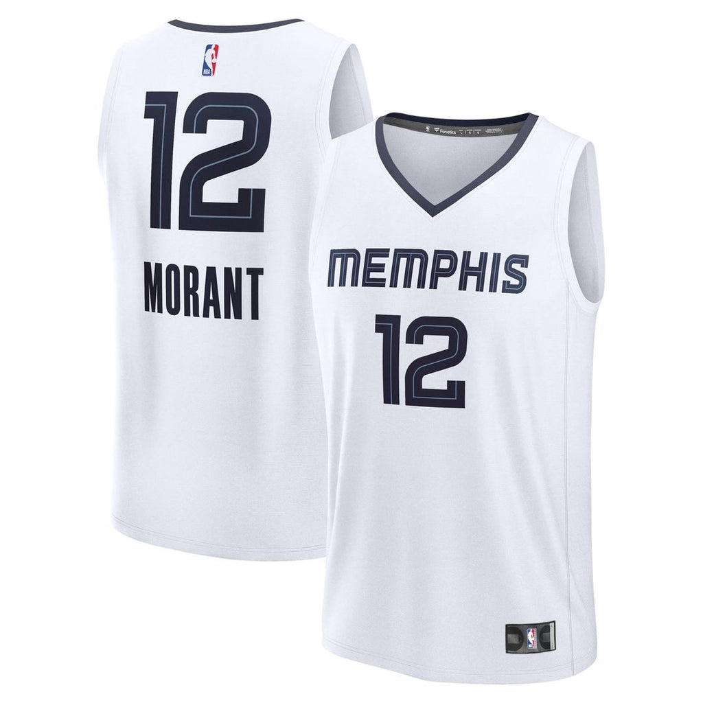 Ja Morant Memphis Grizzlies Fanatics Fast Break Replica Player Jersey - Association Edition - White | NBA Fan Gear