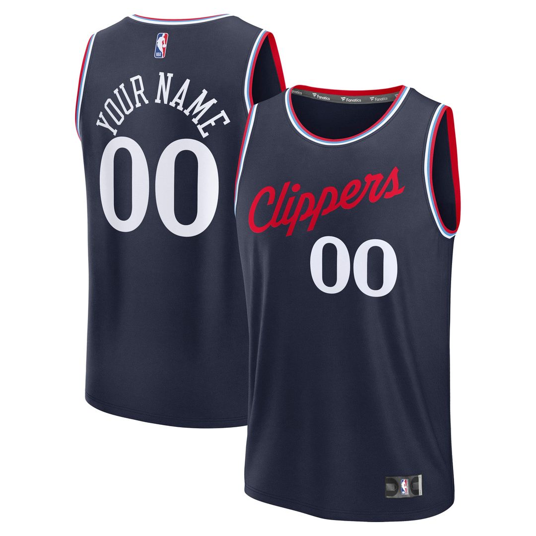 LA Clippers Fanatics Youth Fast Break Custom Replica Jersey - Navy - Icon Edition | NBA Fan Gear