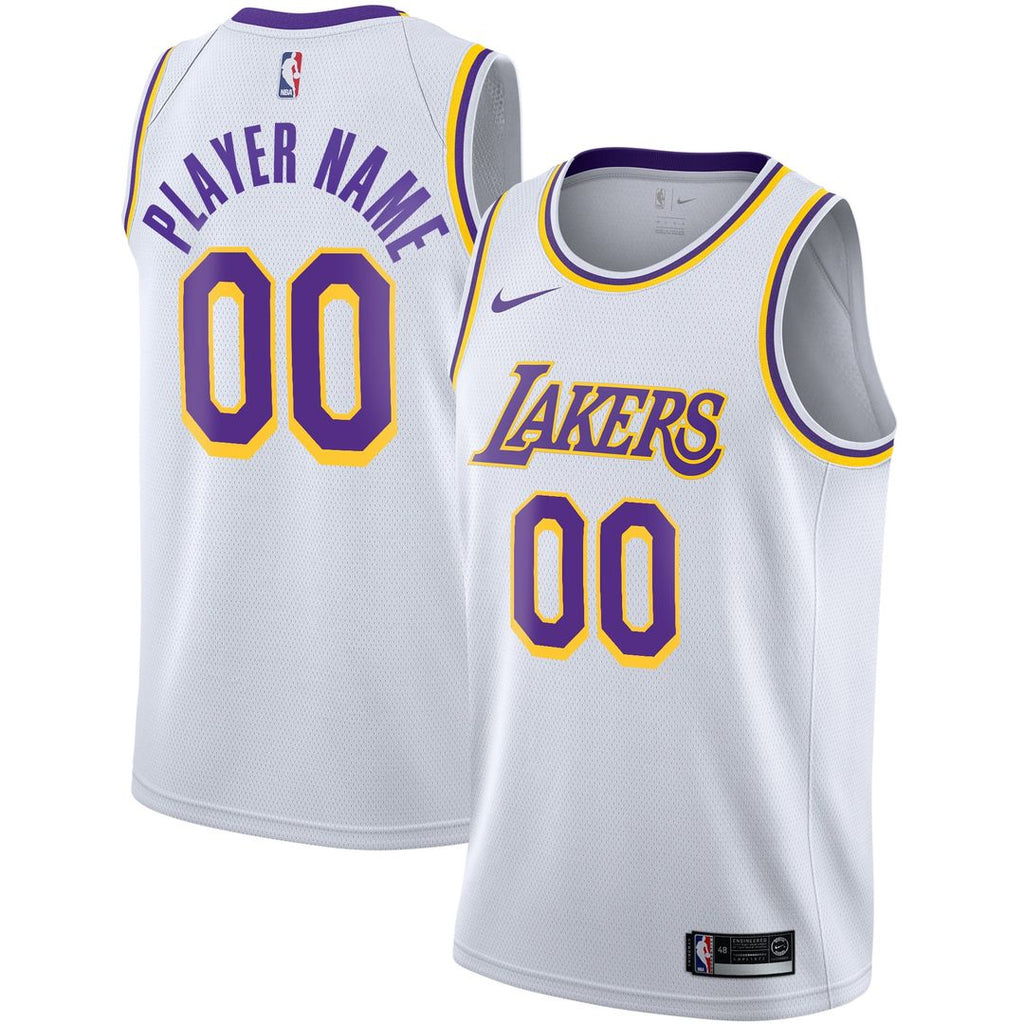 Los Angeles Lakers Nike 2020/ 21 Swingman Custom Jersey - Association Edition - White | NBA Fan Gear