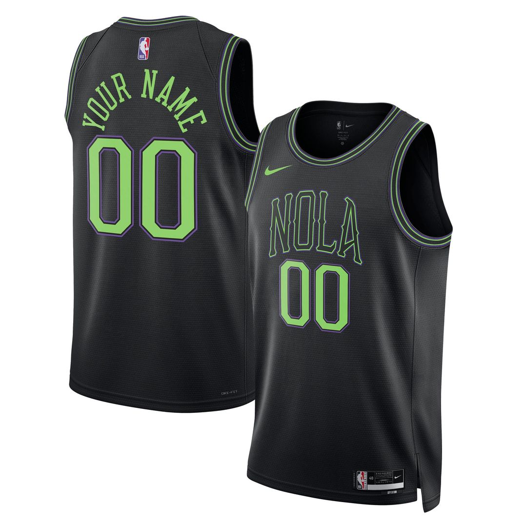 New Orleans Pelicans Nike Unisex 2025/ 26 City Edition Swingman Custom Jersey - Black | NBA Fan Gear