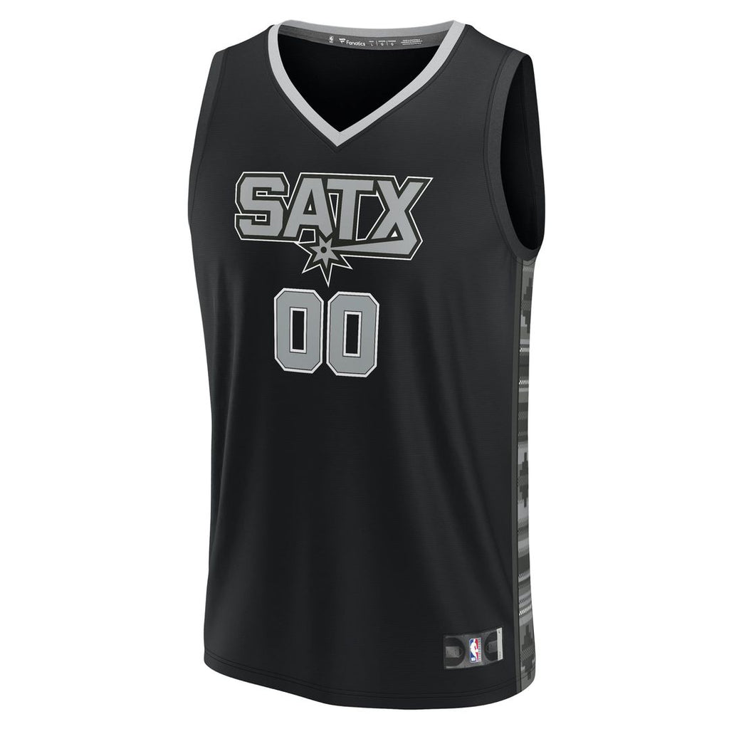 San Antonio Spurs Fanatics Fast Break Custom Replica Jersey - Black - Statement Edition | NBA Fan Gear
