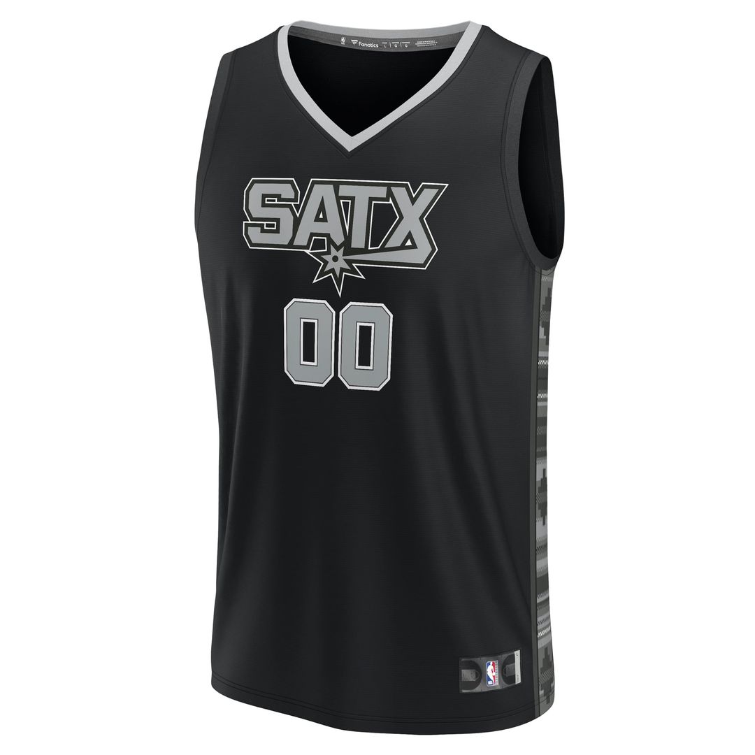 San Antonio Spurs Fanatics Fast Break Custom Replica Jersey - Black - Statement Edition | NBA Fan Gear