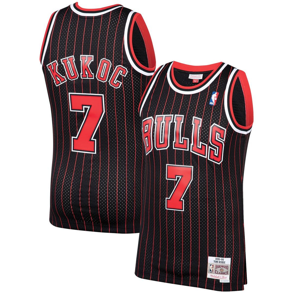 Toni Kukoc Chicago Bulls Mitchell & Ness 1995/ 96 Hardwood Classics Swingman Jersey - Black | NBA Fan Gear
