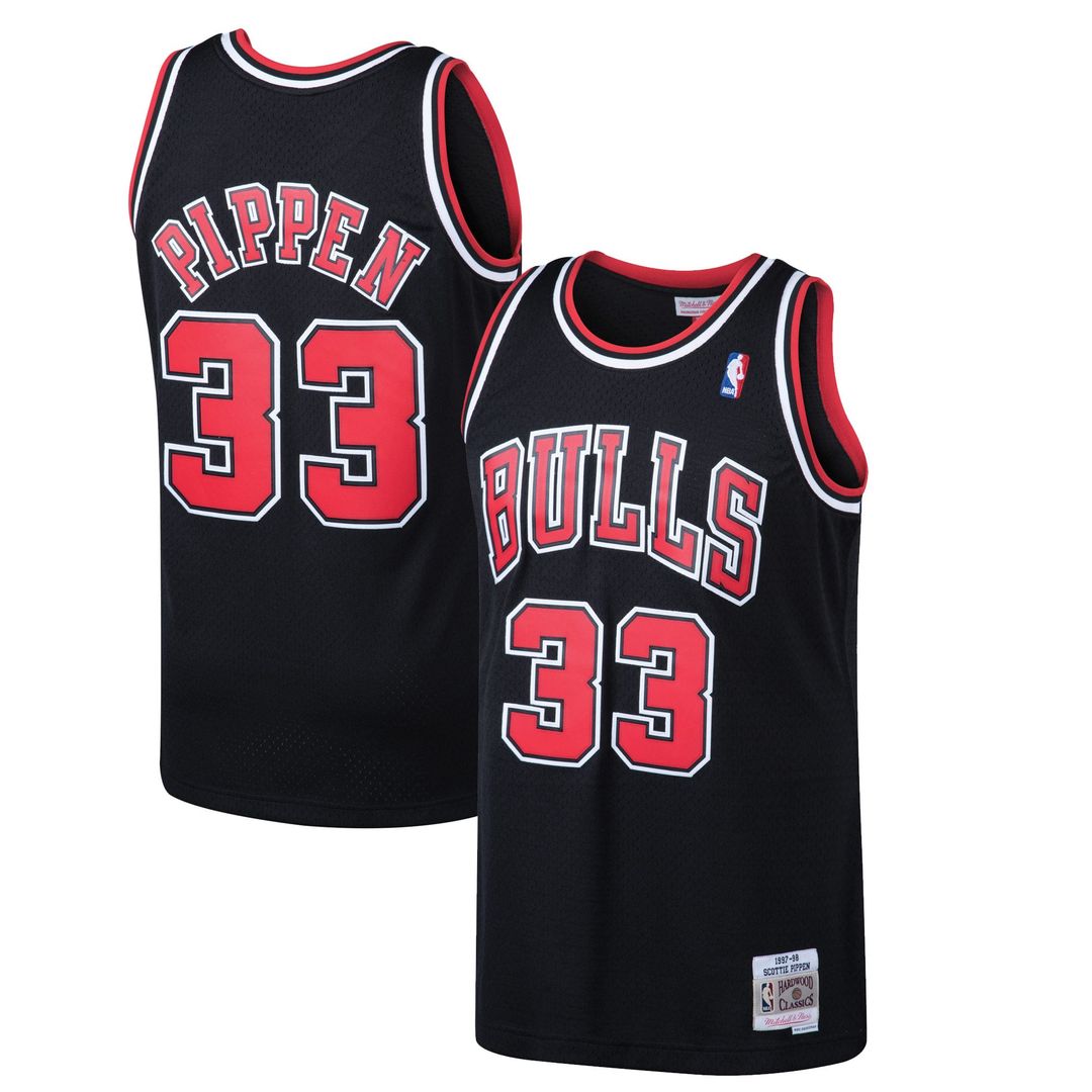 Scottie Pippen Chicago Bulls Mitchell & Ness 1997/ 98 Hardwood Classics Swingman Jersey - Black | NBA Fan Gear