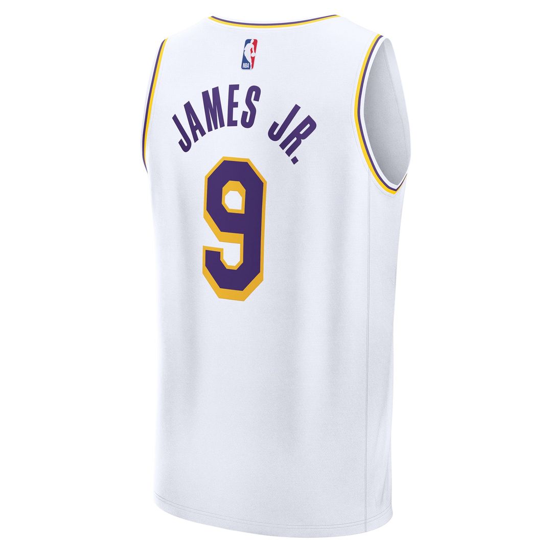 Bronny James Los Angeles Lakers Fanatics Fast Break Replica Player Jersey - Association Edition - White | NBA Fan Gear