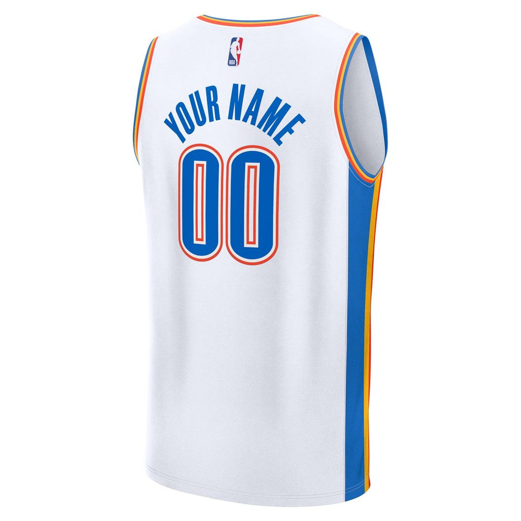 Oklahoma City Thunder Fanatics Fast Break Custom Jersey - Association Edition - White | NBA Fan Gear