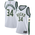Giannis Antetokounmpo Milwaukee Bucks Nike Unisex Swingman Jersey - Association Edition - White | NBA Fan Gear
