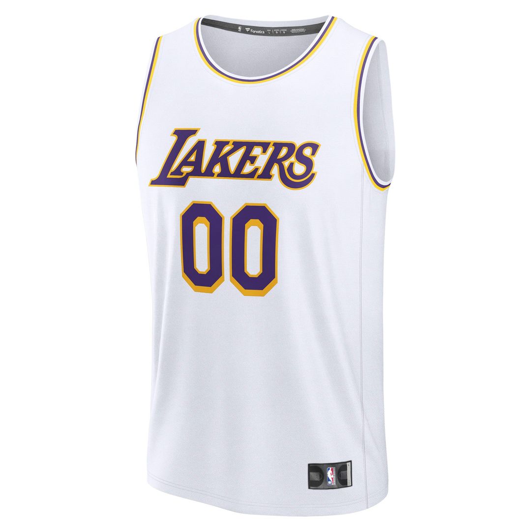 Los Angeles Lakers Fanatics Youth Fast Break Custom Replica Jersey - White - Association Edition | NBA Fan Gear