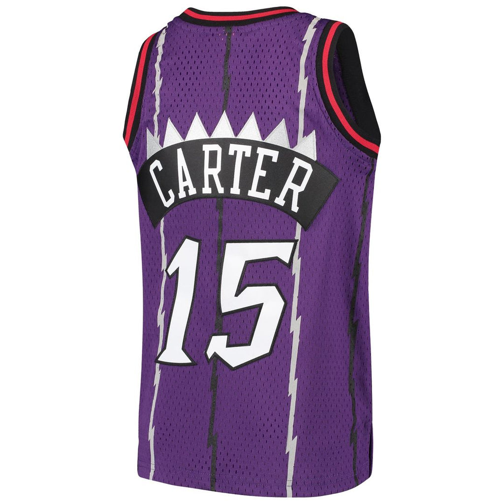 Vince Carter Toronto Raptors Mitchell & Ness Youth 1998/ 99 Hardwood Classics Swingman Throwback Jersey - Purple | NBA Fan Gear