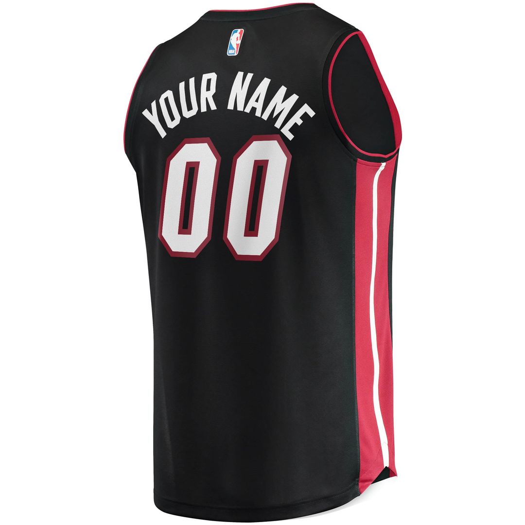 Miami Heat Fanatics Fast Break Custom Replica Jersey Black - Icon Edition | NBA Fan Gear