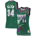 Ray Allen Milwaukee Bucks Mitchell & Ness Women's 1996/ 97 Hardwood Classics Swingman Jersey - Green | NBA Fan Gear