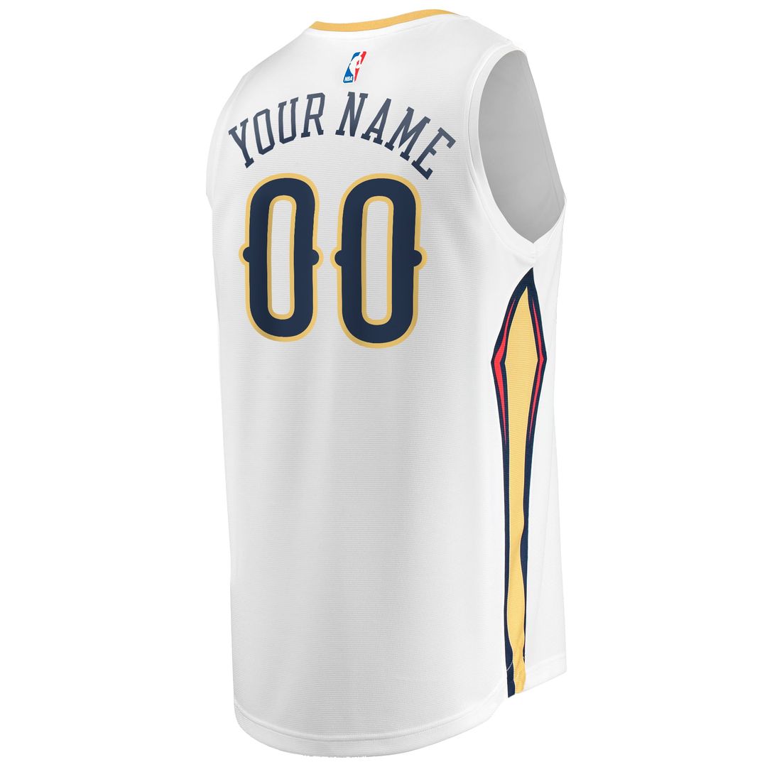 New Orleans Pelicans Fanatics Youth Fast Break Replica Custom Jersey - Association Edition - White | NBA Fan Gear