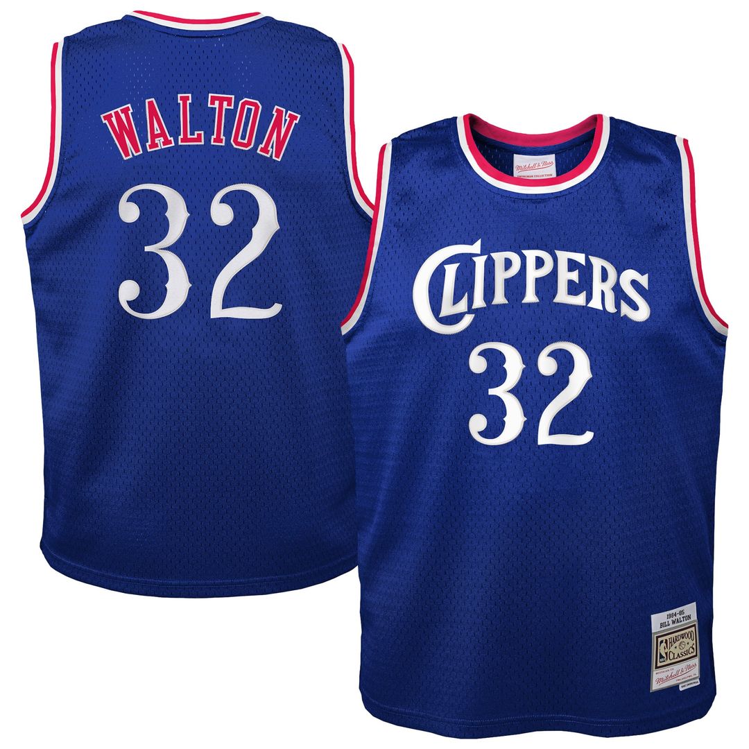 Bill Walton LA Clippers Mitchell & Ness Youth 1984/ 85 Hardwood Classics Swingman Jersey - Royal | NBA Fan Gear