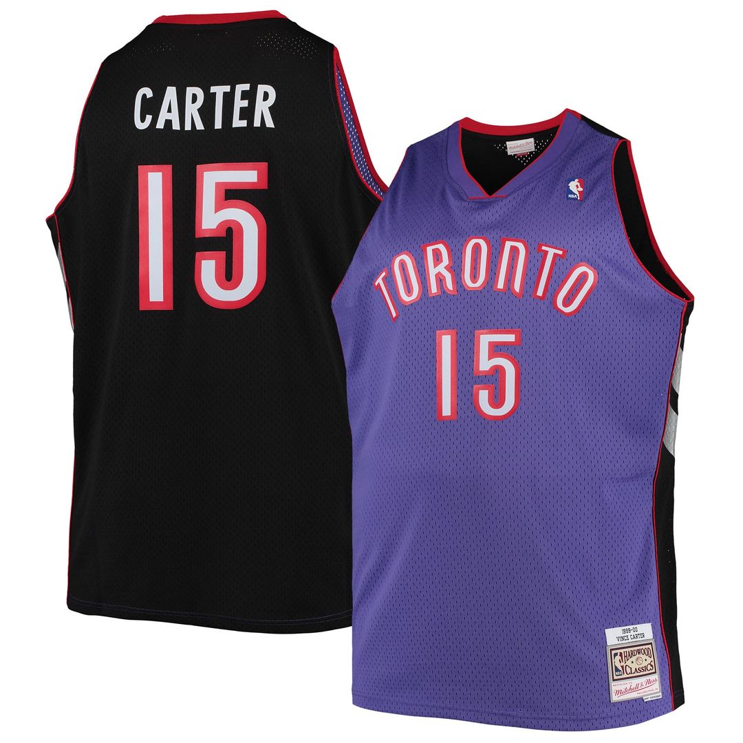 Vince Carter Toronto Raptors Mitchell & Ness Big & Tall 1999/ 00 Hardwood Classics Swingman Jersey - Purple | NBA Fan Gear