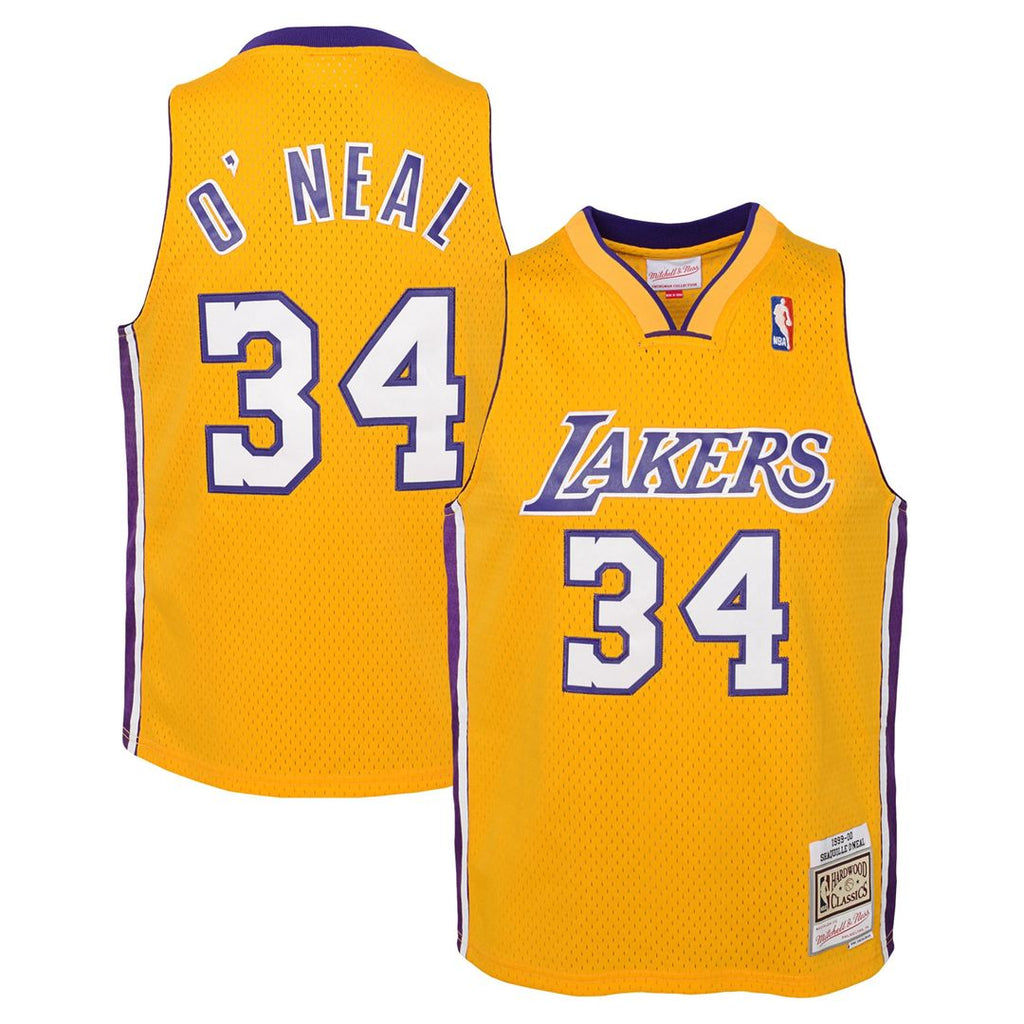 Shaquille O'Neal Los Angeles Lakers Mitchell & Ness Youth 1999/ 00 Hardwood Classics Swingman Jersey - Gold | NBA Fan Gear
