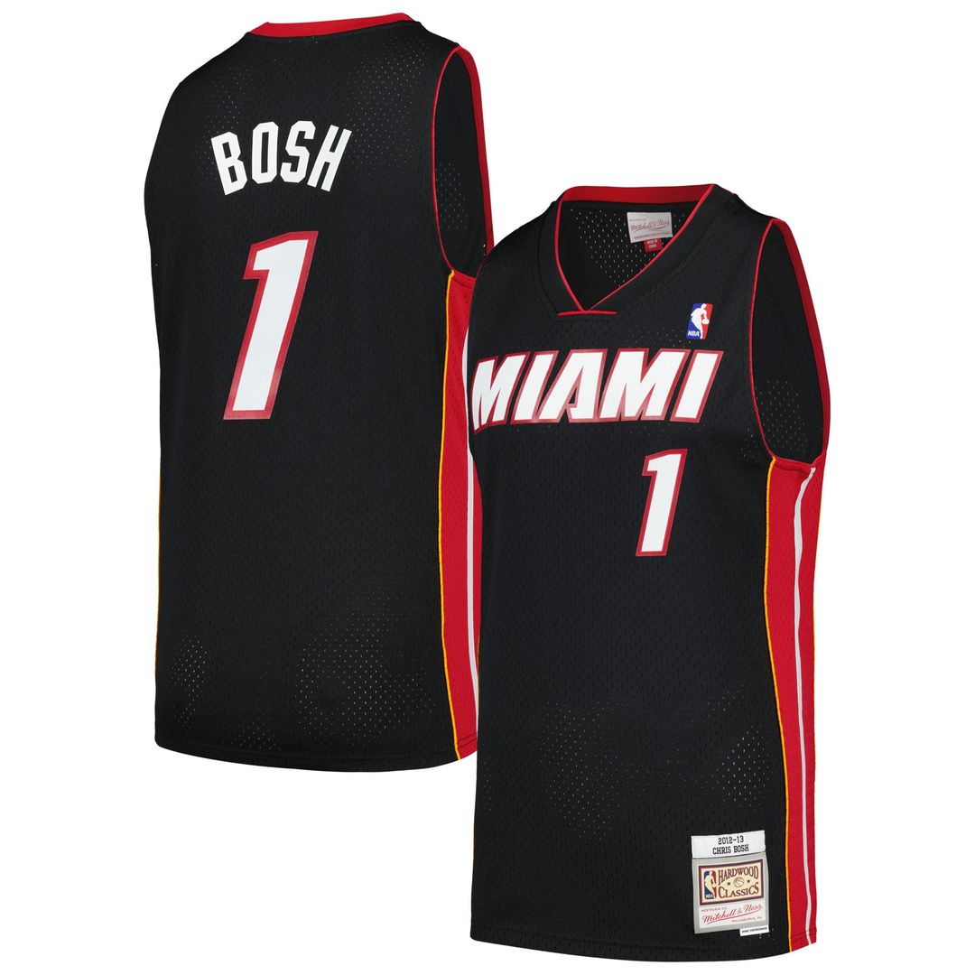 Chris Bosh Miami Heat Mitchell & Ness 2012/ 13 Hardwood Classics Swingman Jersey - Black | NBA Fan Gear