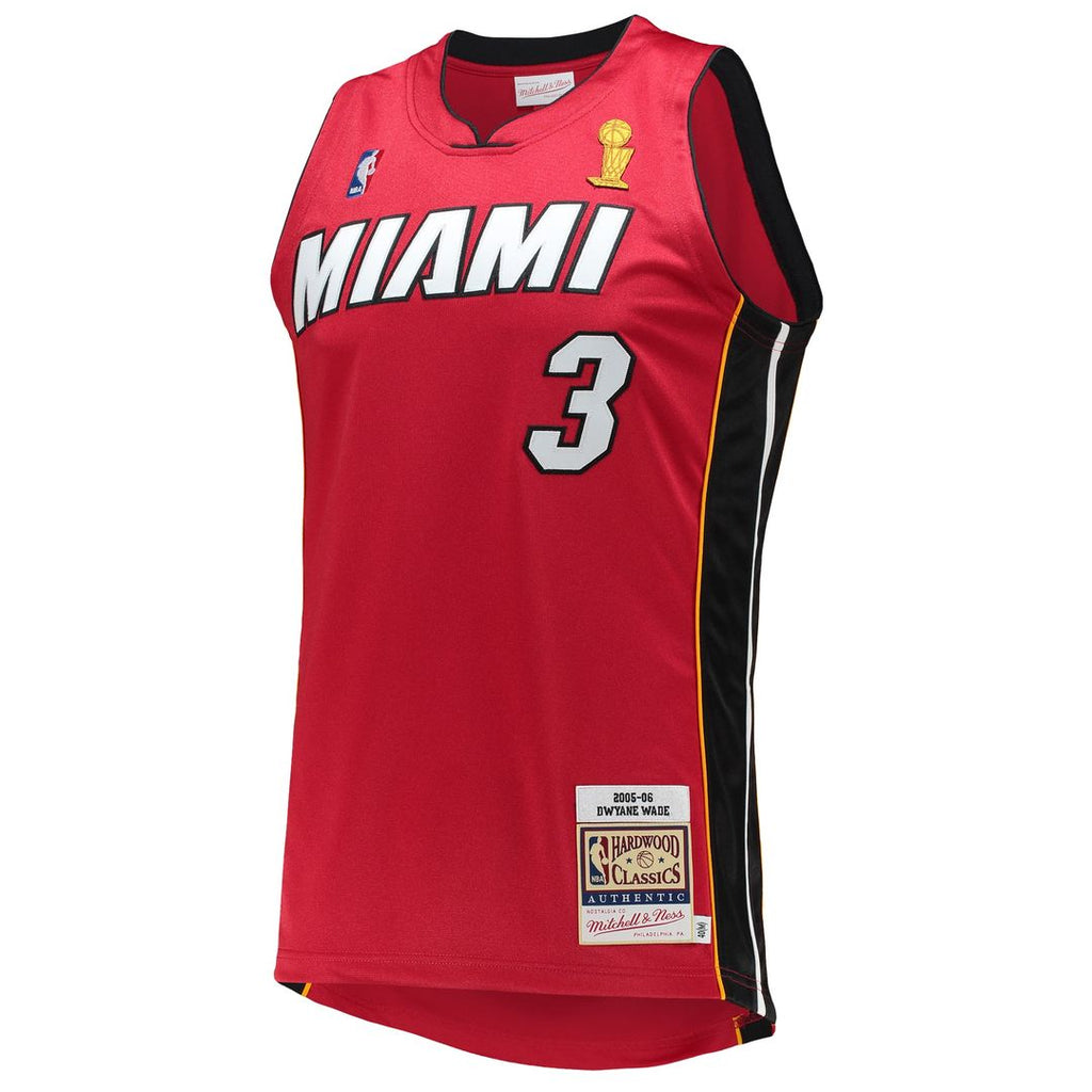 Dwyane Wade Miami Heat Mitchell & Ness 2005-06 Hardwood Classics Authentic Jersey - Red | NBA Fan Gear