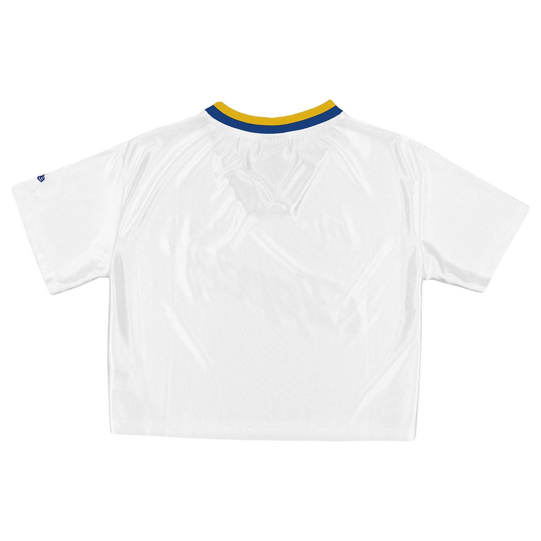 Golden State Warriors New Era Women's Sport Classics Capsule Boxy Cropped Fashion Jersey - White | NBA Fan Gear