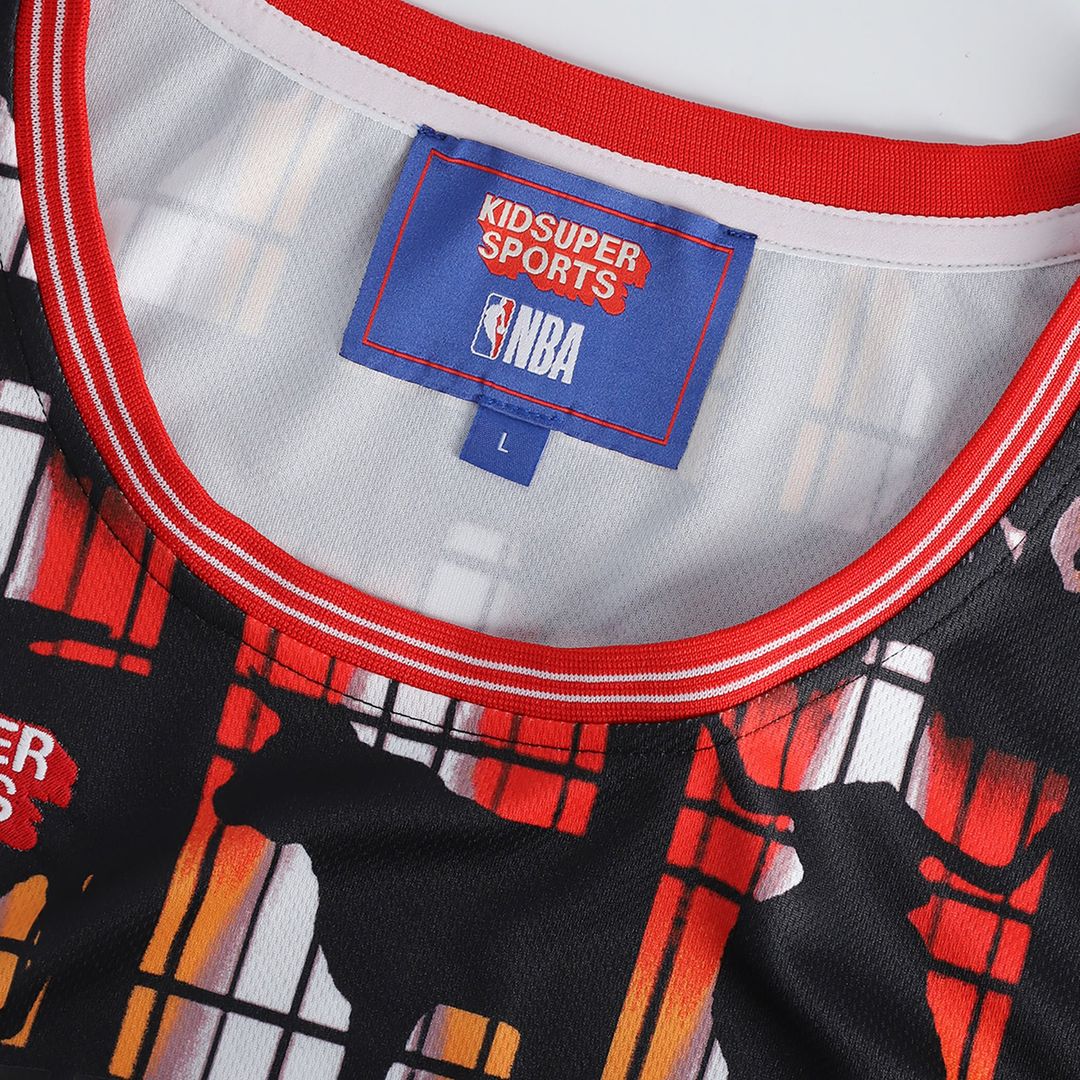 Chicago Bulls NBA & KidSuper Studios by Fanatics Unisex Hometown Jersey - Red | NBA x KidSuper Fan Gear