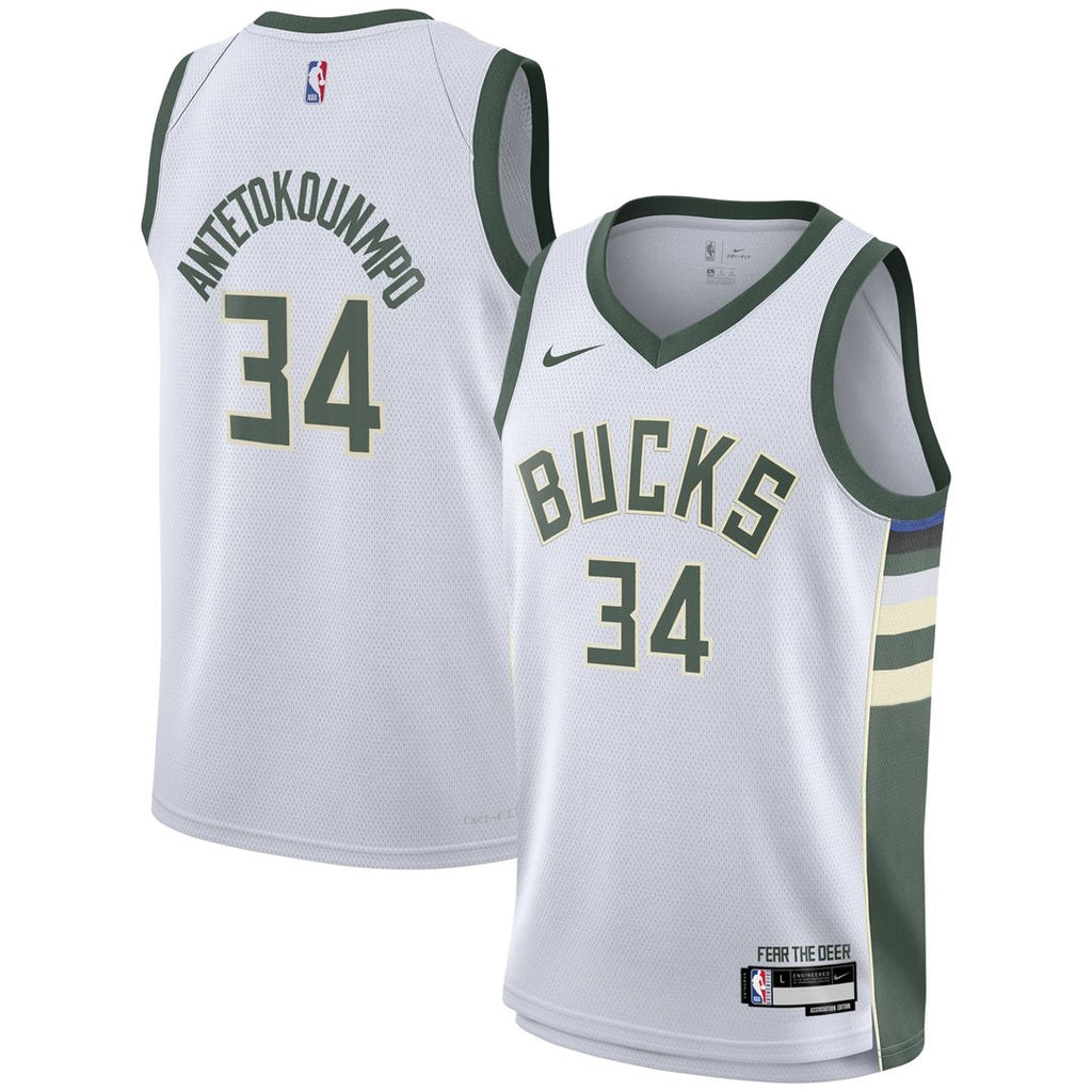 Giannis Antetokounmpo Milwaukee Bucks Nike Youth Swingman Jersey - Association Edition - White | NBA Fan Gear