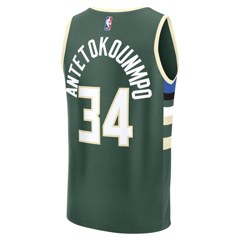 Giannis Antetokounmpo Milwaukee Bucks Fanatics Fast Break Replica Player Jersey - Icon Edition - Hunter Green | NBA Fan Gear