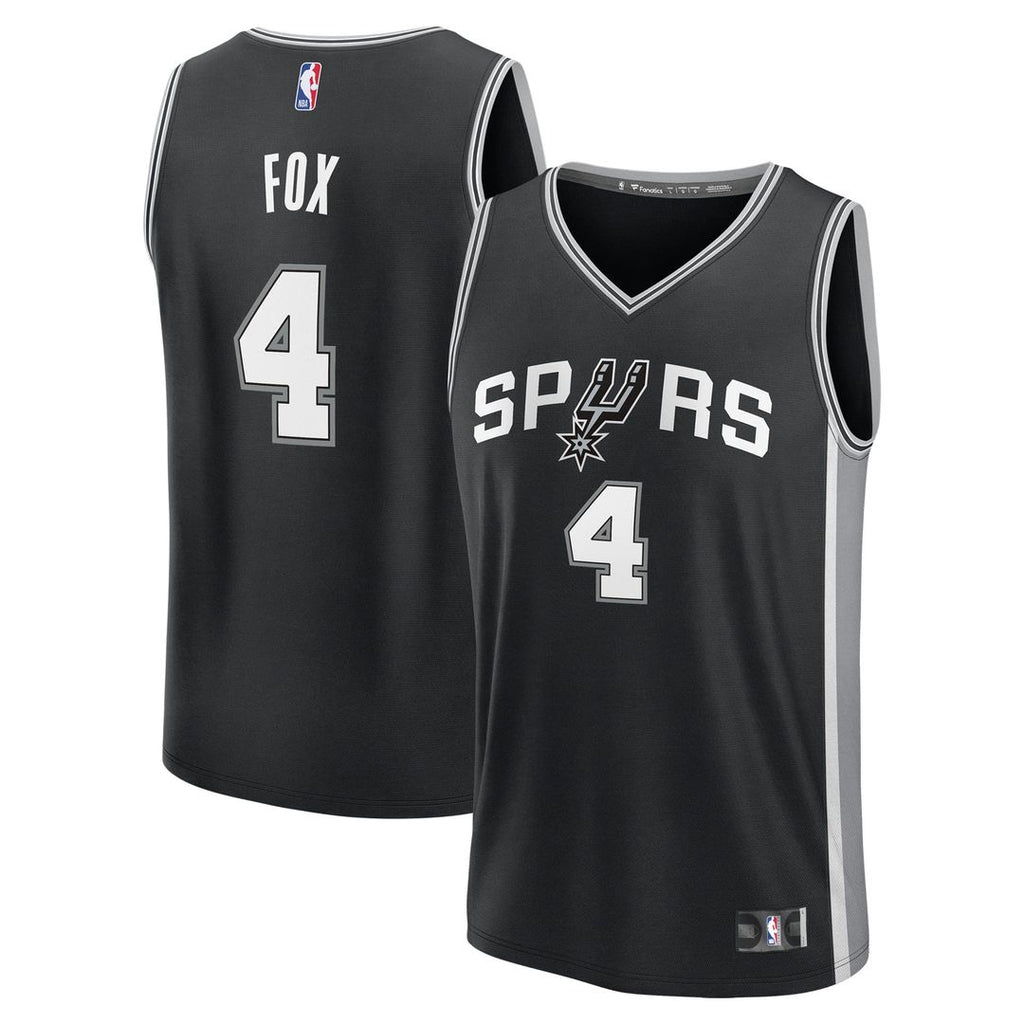 De'Aaron Fox San Antonio Spurs Fanatics Fast Break Replica Player Jersey - Icon Edition - Black | NBA Fan Gear