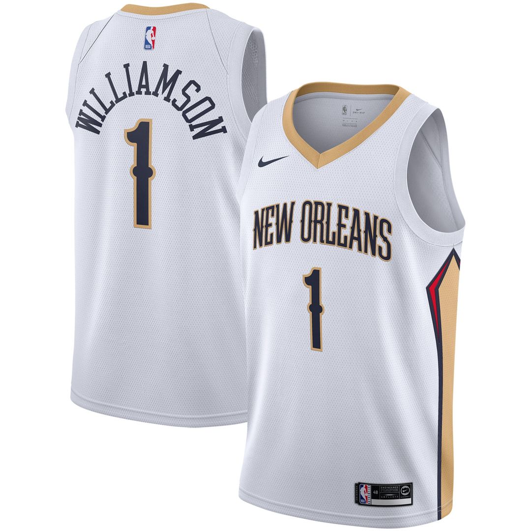 Zion Williamson New Orleans Pelicans Nike 2019/ 2020 Swingman Jersey - Association Edition - White | NBA Fan Gear