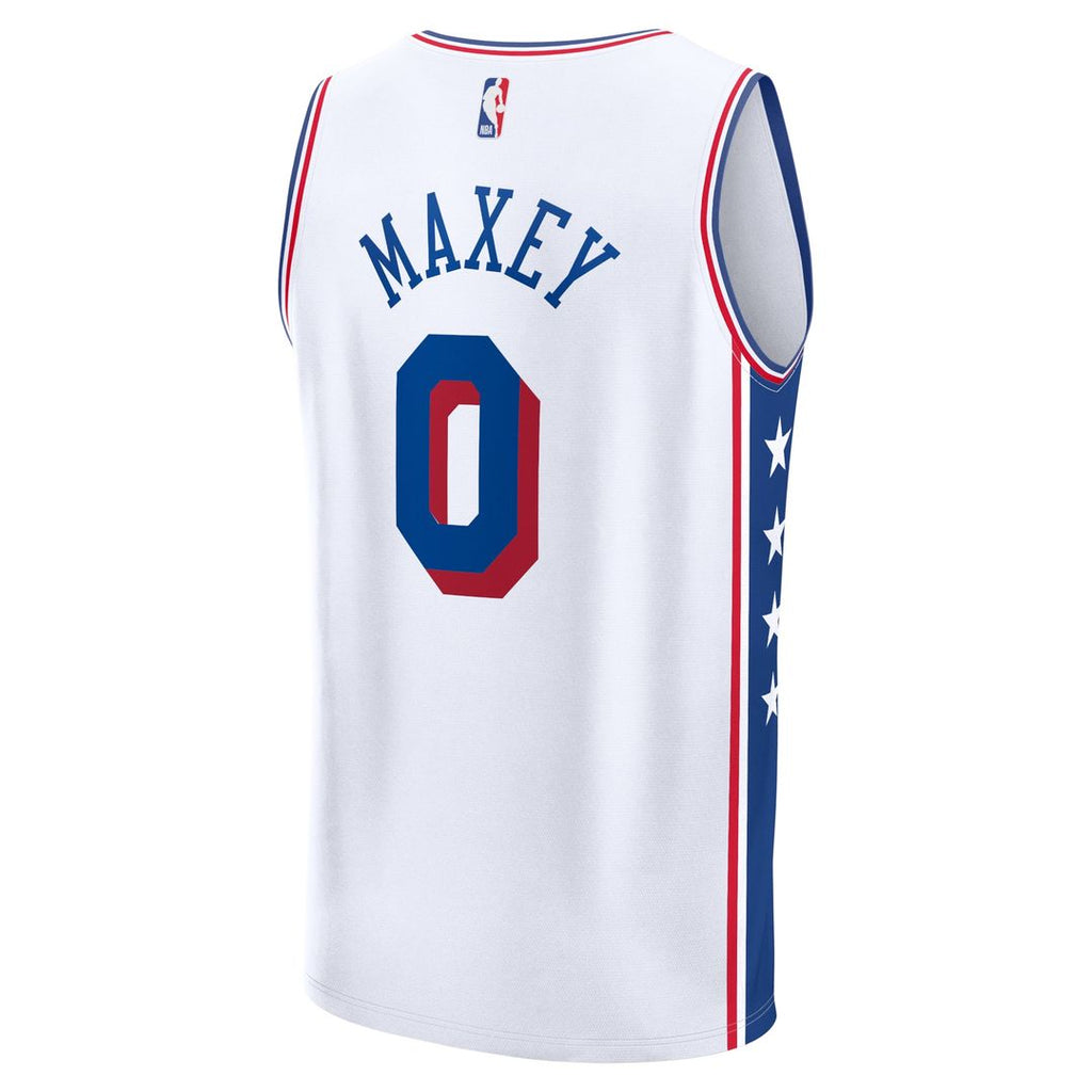 Tyrese Maxey Philadelphia 76ers Fanatics Fast Break Replica Player Jersey - Association Edition - White | NBA Fan Gear