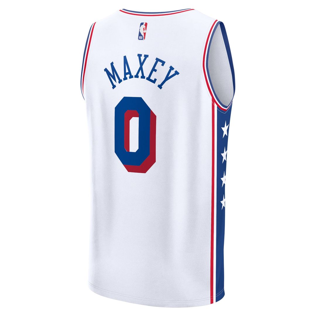 Tyrese Maxey Philadelphia 76ers Fanatics Fast Break Replica Player Jersey - Association Edition - White | NBA Fan Gear