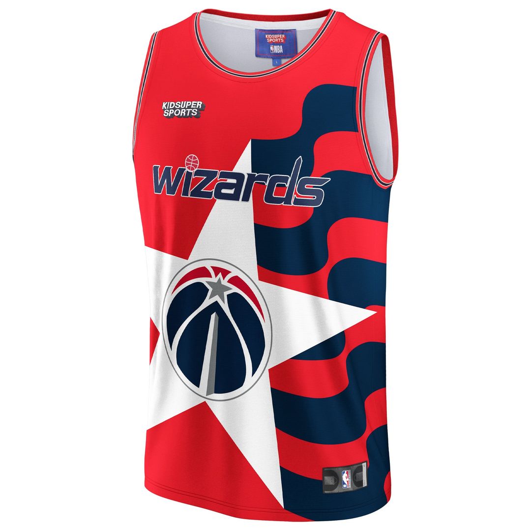Washington Wizards NBA & KidSuper Studios by Fanatics Unisex Hometown Jersey - Red | NBA x KidSuper Fan Gear