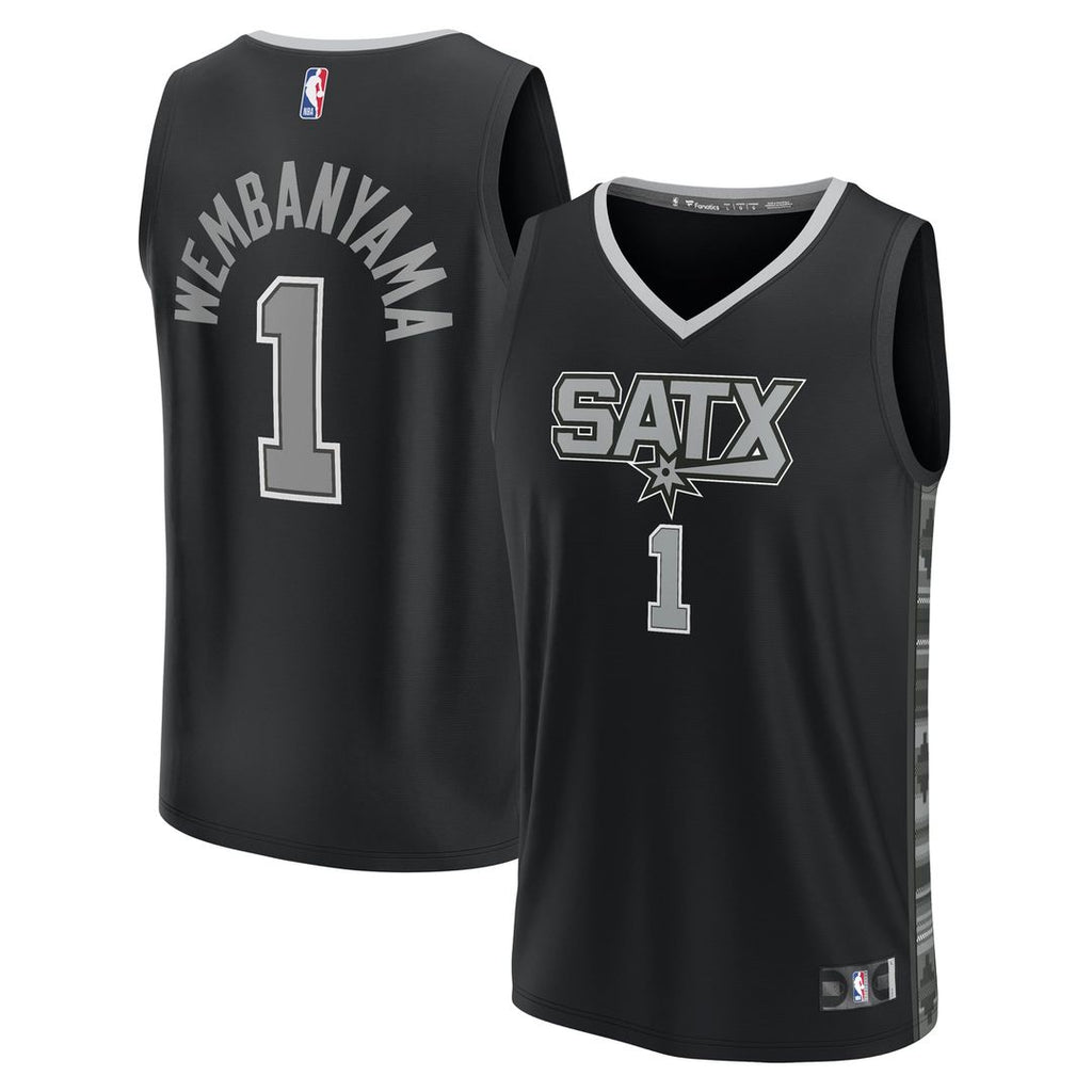 Victor Wembanyama San Antonio Spurs Fanatics Fast Break Replica Player Jersey - Statement Edition - Black | NBA Fan Gear