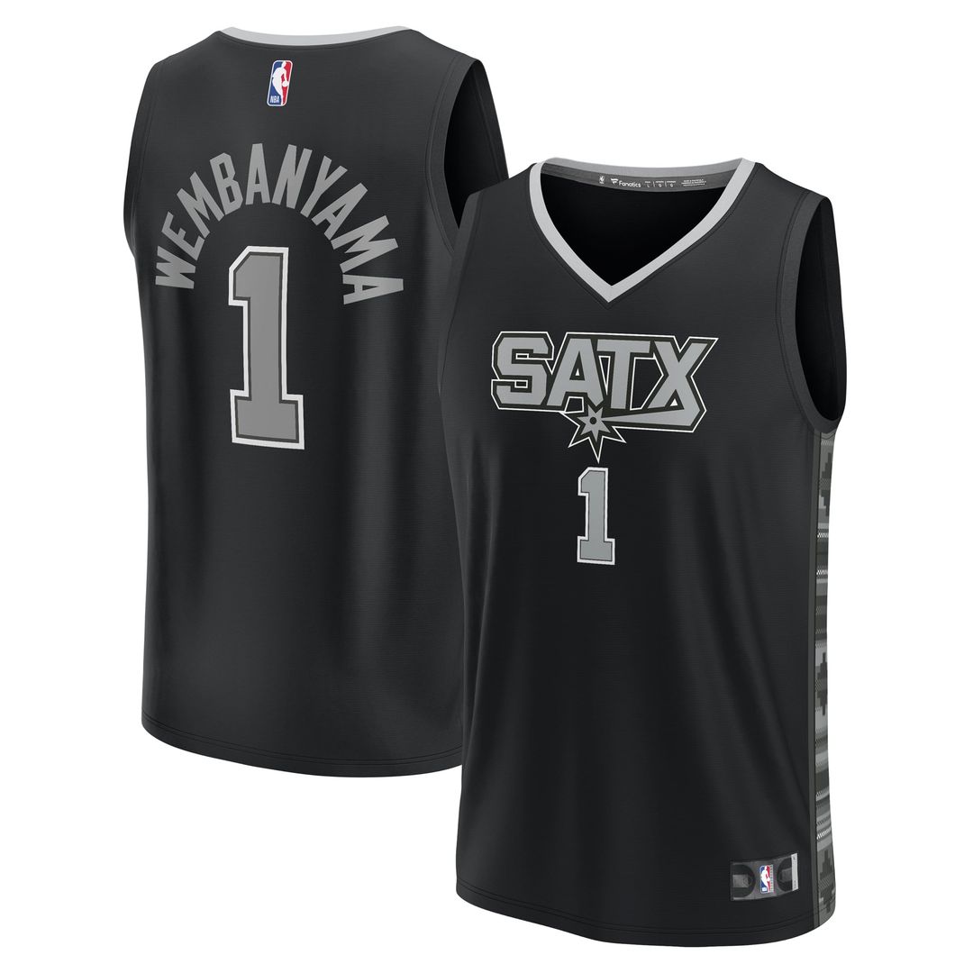 Victor Wembanyama San Antonio Spurs Fanatics Fast Break Replica Player Jersey - Statement Edition - Black | NBA Fan Gear