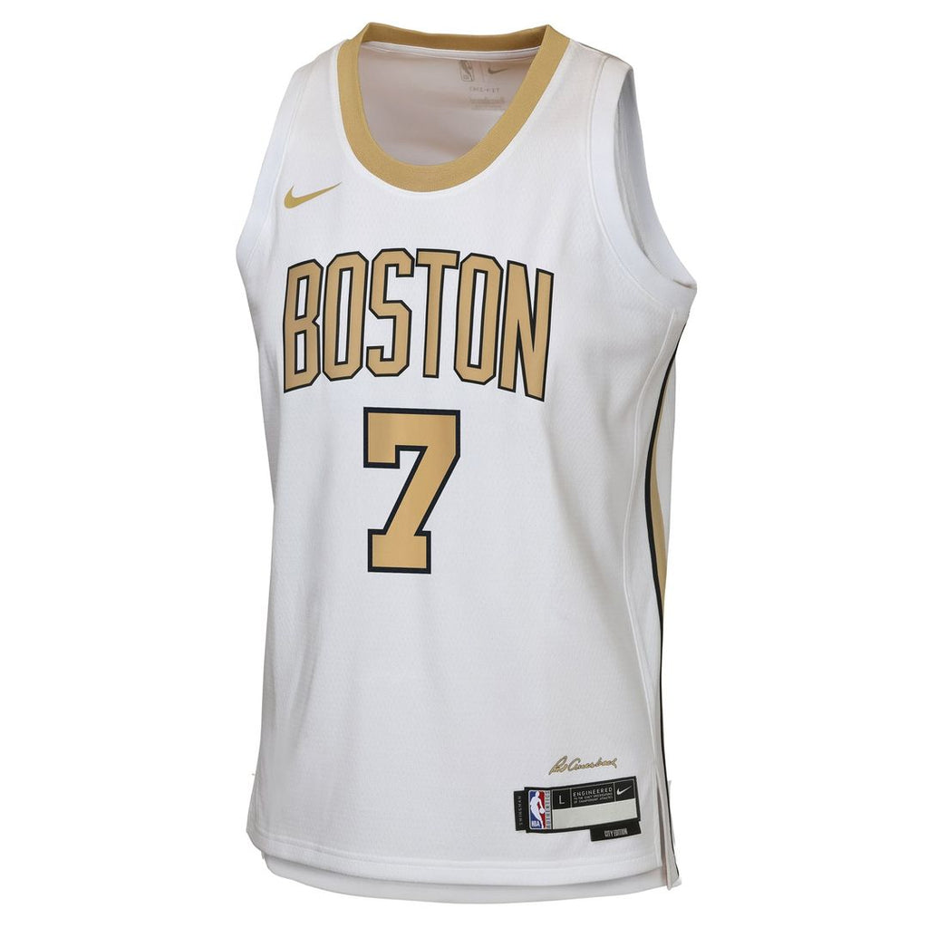 Jaylen Brown Boston Celtics Nike Youth 2025/ 26 City Edition Swingman Jersey - White | NBA Fan Gear